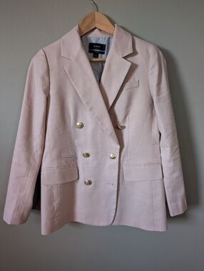 J. Crew Double-Breasted Bristol Blazer in Soft Blush